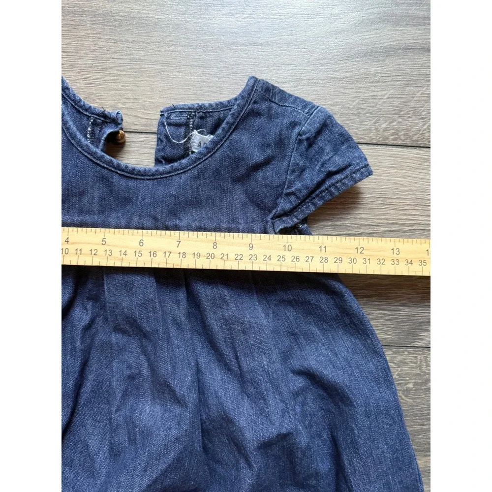 Artisan NY‎ Kids Girls Blue Denim Floral Embroidered Short Sleeve Dress Size 2T